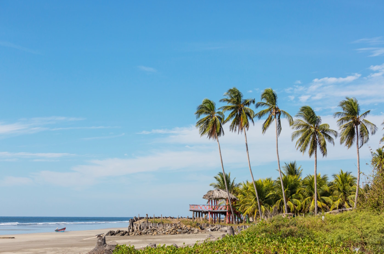View of a small beach in El Salvador, Pacific Coast